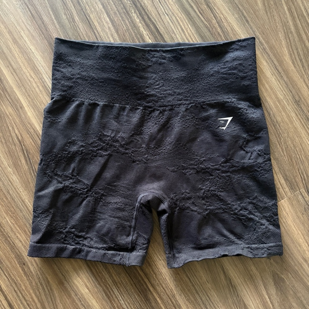 Gymshark Adapt Camo Seamless Black Shorts